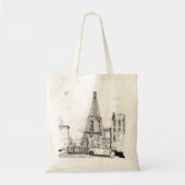 Tote Bag Tour Eiffel Paris France Illustration en encre de (Devant)