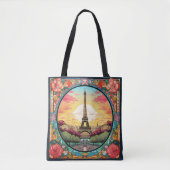 Tote Bag Tour Eiffel Paris Paris Floral (Devant)