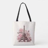 Tote Bag Tour Eiffel Paris & Roses Roses Roses Roses Roses (Dos)