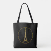 Tote Bag Tour Eiffel parties scintillant dorée scintille su (Dos)
