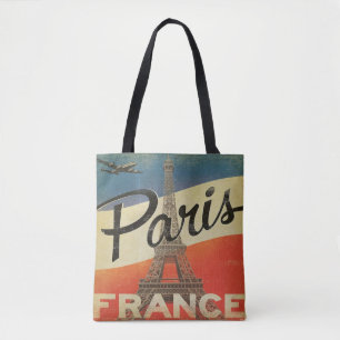 Tote Bag Tour Eiffel vintage d'avion de Paris France