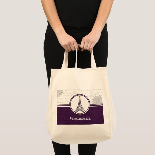 Tote Bag Tour Eiffel Wisteria (Devant (produit))