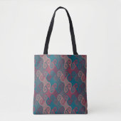 Tote Bag Tourbillon abstrait rose et turquoise (Devant)