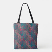 Tote Bag Tourbillon abstrait rose et turquoise (Dos)