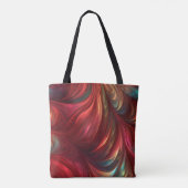 Tote Bag Tourbillon Abstrait rouge Iridescente (Dos)