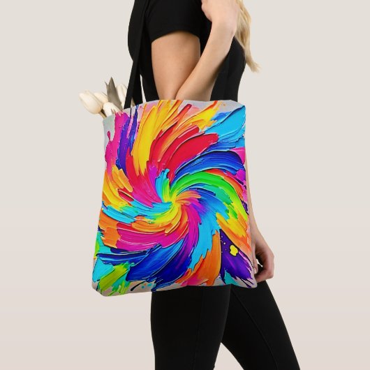Tote Bag Tourbillon de couleurs : Art Abstrait (De près)