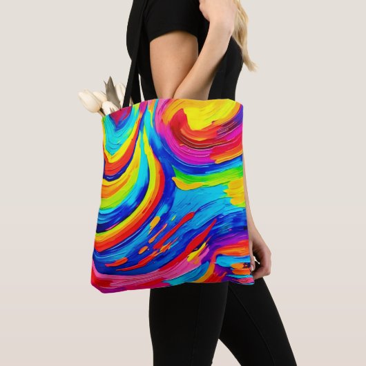 Tote Bag Tourbillon de couleurs vives (De près)