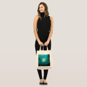 Tote Bag Tourbillon océan turquoise abstrait (Devant (modèle))