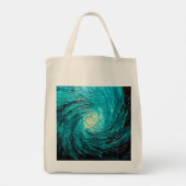 Tote Bag Tourbillon océan turquoise abstrait (Dos)