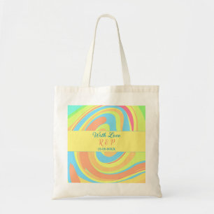 TOTE BAG TOURBILLON PASTEL RÉTRO AJOUTER NOM LETTRE DATE MO