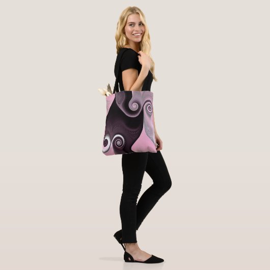 Tote Bag Tourbillon Rose 45 (Sur le modèle)