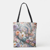 Tote Bag Tourbillons floraux Whimsical en Pastel (Dos)