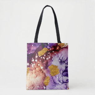 Tote Bag Tourbillons orientaux en or Peinture Abstraite