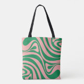 Tote Bag Tourbillons super roses et verts (Dos)