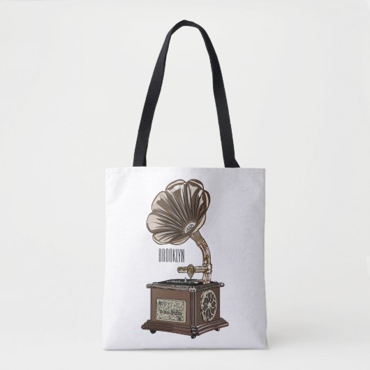 Tote Bag Tourne-disque dessin animé (Devant)