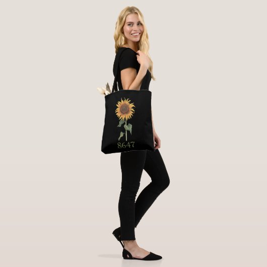 Tote Bag Tournesol 8647 86 47 Subtle Anti Trump Floral Boho (Sur le modèle)