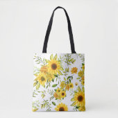 Tote Bag Tournesol à l'aquarelle 8 (Devant)