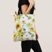 Tote Bag Tournesol aquarelle (De près)