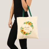 Tote Bag Tournesol avec nom nuptiale (Devant (produit))