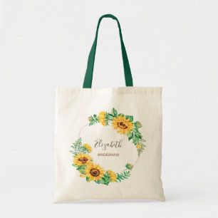 Tote Bag Tournesol avec son nom nuptial