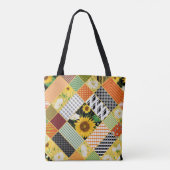 Tote Bag Tournesol Chamomile, Patchwork Aquarelle. (Dos)