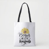 Tote Bag Tournesol | Commencez Par La Génialité (Devant)