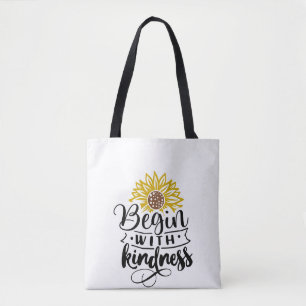 Tote Bag Tournesol Commencez par la gentillesse