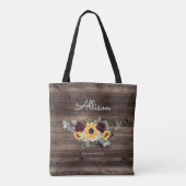 Tote Bag Tournesol et Rose Rustique Mariage Bridesmaid (Dos)