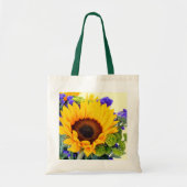Tote Bag Tournesol et Statice Bleue (Devant)