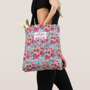 Tote Bag Tournesol Fleur sauvage aquarelle motif floral