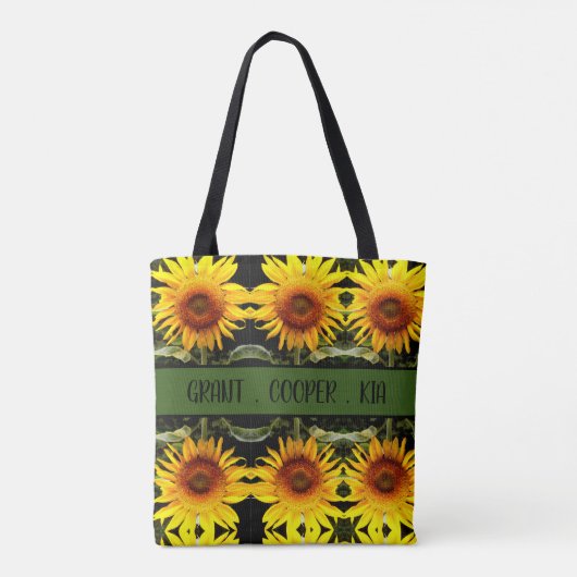 Tote Bag Tournesol géant, fleurs jaunes motif (Dos)
