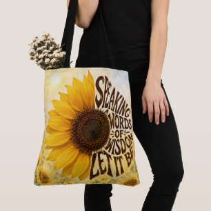 Tote Bag Tournesol jaune avec citation inspirante