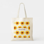 Tote Bag Tournesol jaune Floral blanc (Dos)