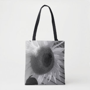 Tote Bag Tournesol noir et blanc en vue latérale