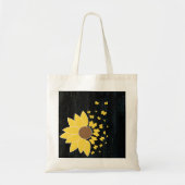 Tote Bag Tournesol noir imprimé (Devant)