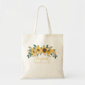 Tote Bag Tournesol Or Fleur florale personnalisée (Devant)