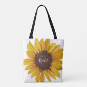 Tote Bag Tournesol peint Votre Nom (Dos)