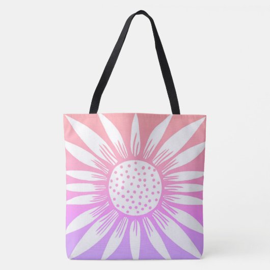 Tote Bag Tournesol rose coloré FLower (Devant)