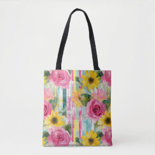 Tote Bag Tournesol Rose Rose Thé Floral Été