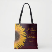 Tote Bag Tournesol Rustique Bourgogne Mère de la Mariée (Devant)