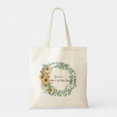 Tote Bag Tournesol rustique Mère de mariée ou de chambre (Dos)