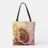 Tote Bag Tournesol Souriant Noir Et Blanc Perdu (Dos)