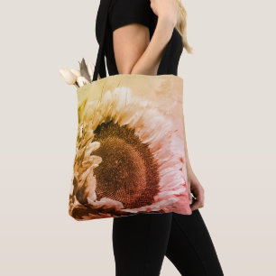 Tote Bag Tournesol Souriant Noir Et Blanc Perdu