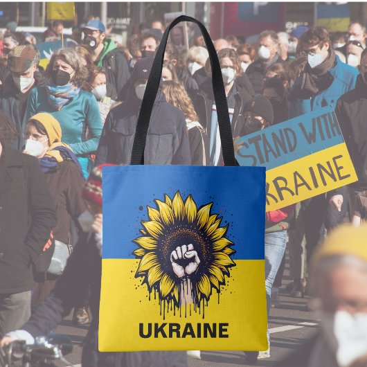 Tote Bag Tournesol Soutien Ukraine Drapeau sur toute impres