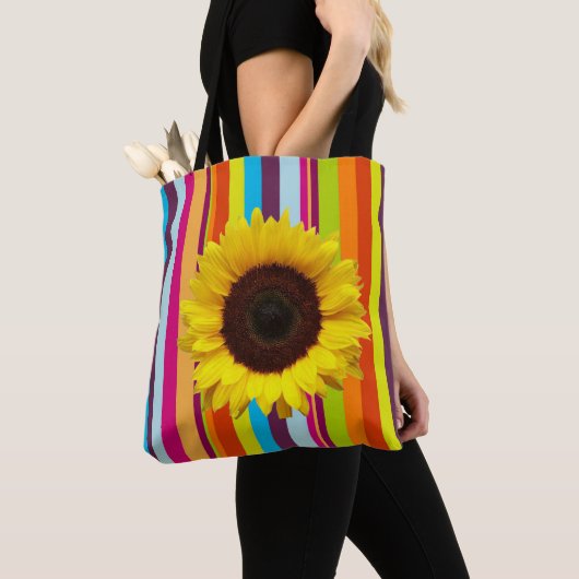 Tote Bag Tournesol Stripe Fourre-tout (De près)
