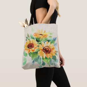 Tote Bag Tournesols à l'aquarelle