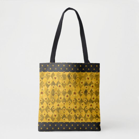 Tote Bag Tournesols et Diamants, Automne Shopping Carry-All (Devant)