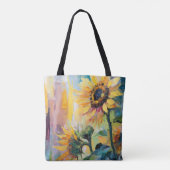 Tote Bag Tournesols Peinture Abstraite Florale moderne (Dos)