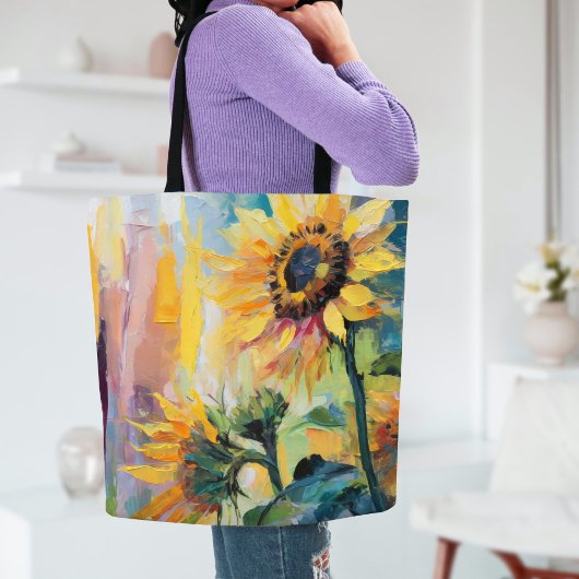Tote Bag Tournesols Peinture Abstraite Florale moderne