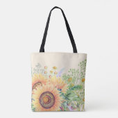 Tote Bag Tournesols rustiques | Cadeau de nom personnalisé (Dos)